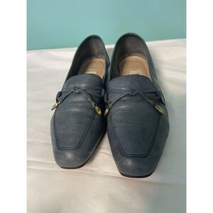 Enzo Angiolini Ballet Flat Shoes Women Sz 5.5M Blue‎ Leather Slip On S-326